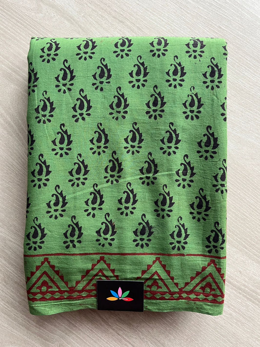 Bagh Handblock Print Mul Cotton Saree -26822