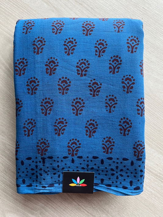 Bagh Handblock Print Mul Cotton Saree -26823