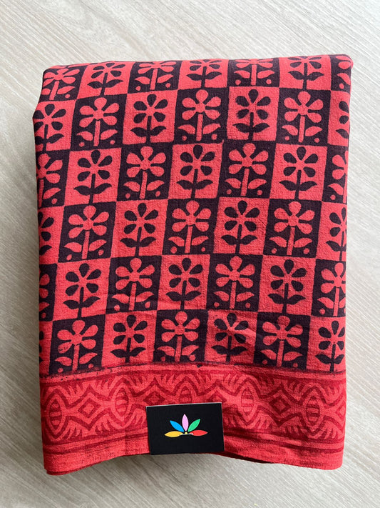 Bagh Handblock Print Mul Cotton Saree -26818