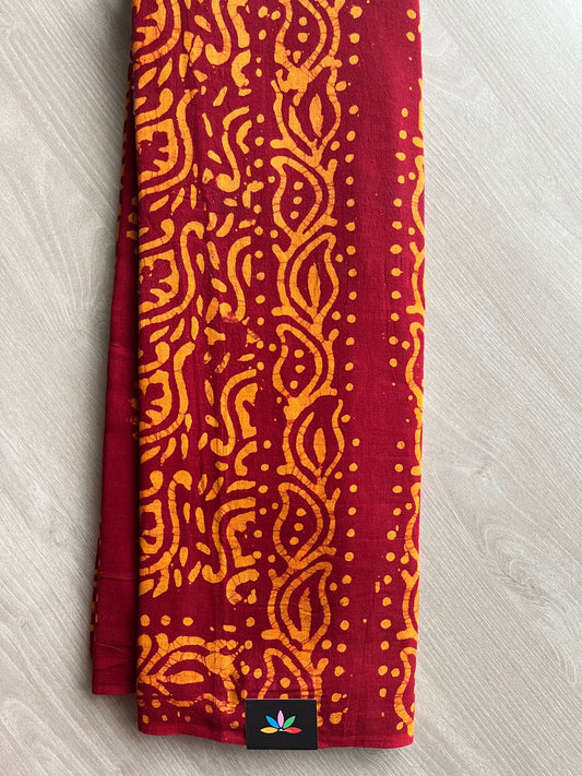 Batik Print Mul Cotton Saree -26817