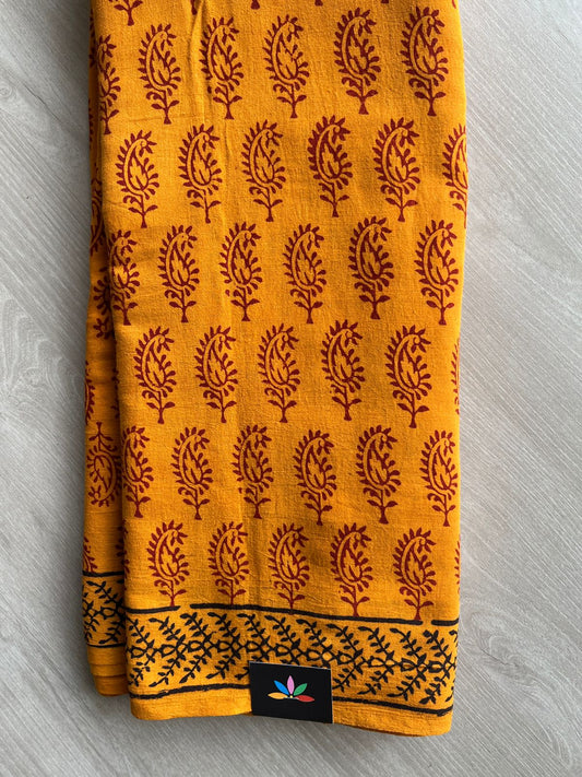 Bagh Handblock Print Mul Cotton Saree -26819