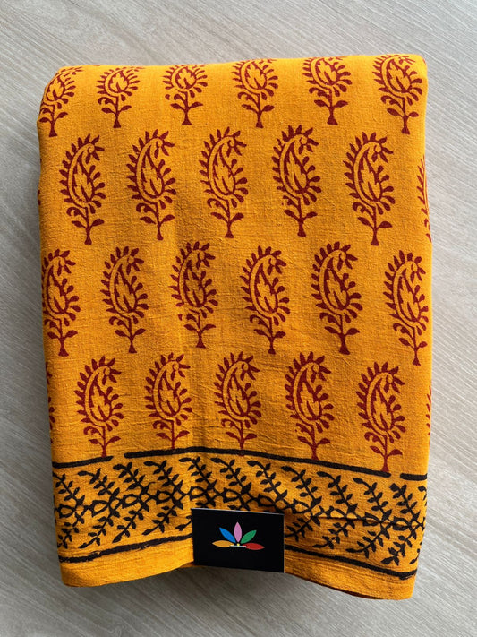 Bagh Handblock Print Mul Cotton Saree -26819