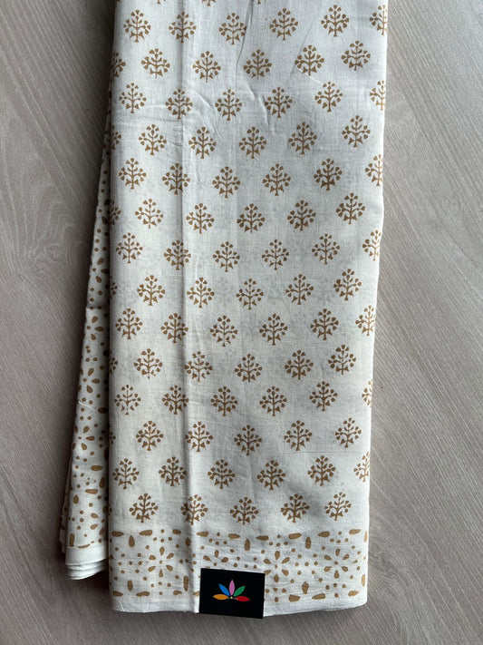 Bagh Handblock Print Mul Cotton Saree -26826