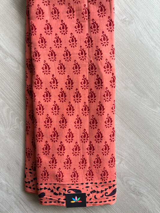 Bagh Handblock Print Mul Cotton Saree -26832