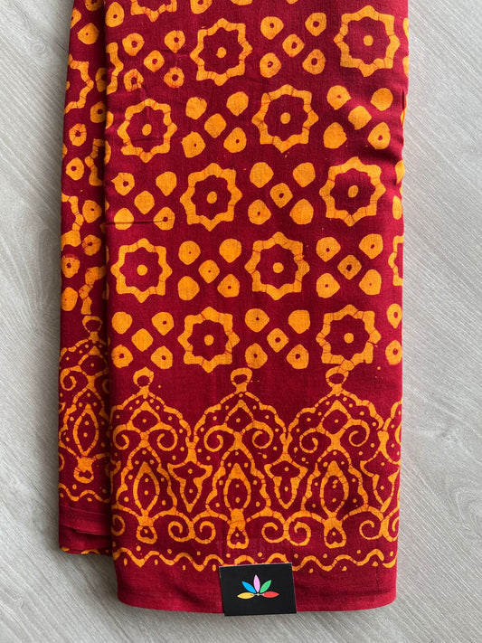 Batik Print Mul Cotton Saree -26836