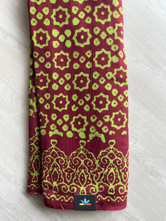 Batik Print Mul Cotton Saree -26844