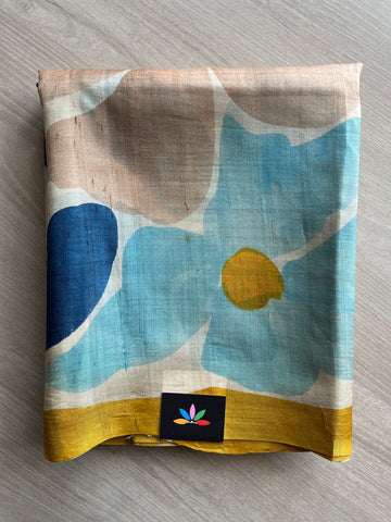 Hand painted Desi Tussar Silk Saree - 26855