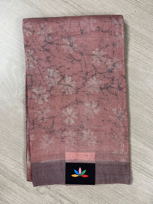 Hand painted Desi Tussar 2 Piece Unstitched Suit - 26856