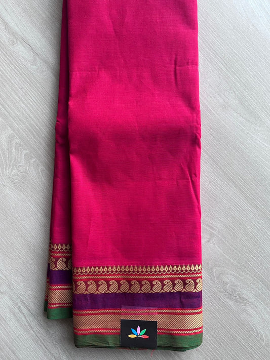 Thread Border Chettinad Cotton Saree (Without blouse)- 26875