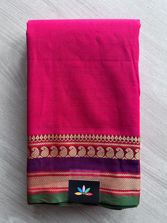 Thread Border Chettinad Cotton Saree (Without blouse)- 26875