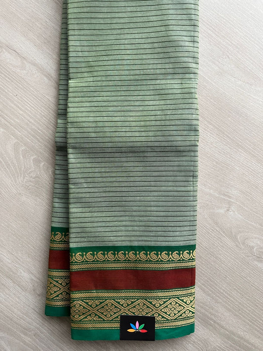 Thread Border Chettinad Cotton Saree (Without blouse) - 26876
