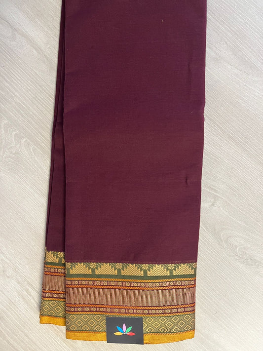 Thread Border Chettinad Cotton Saree (Without blouse) - 26878