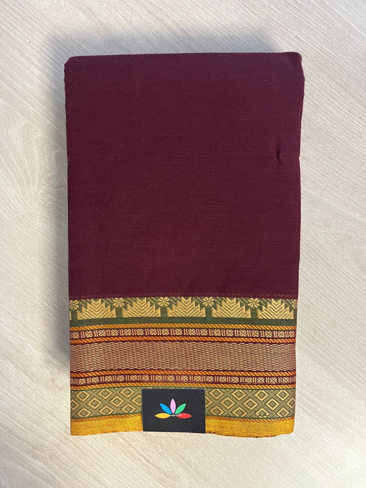 Thread Border Chettinad Cotton Saree (Without blouse) - 26878