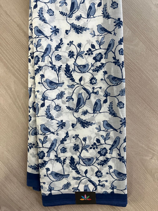 Printed Fine Mul Cotton Saree - 26984