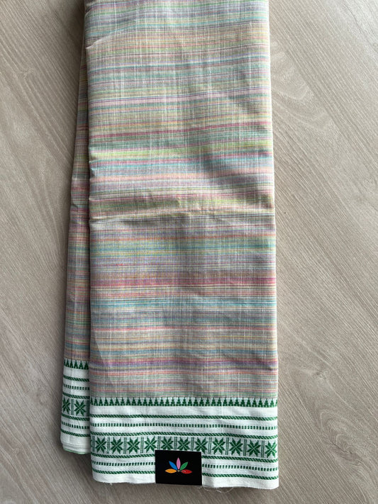Contrast Border Cotton Saree -27041