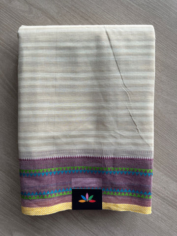 Contrast Border Cotton Saree -27042