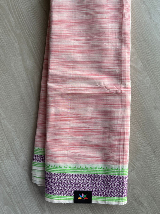 Contrast Border Cotton Saree -27048