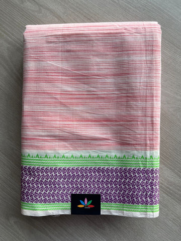 Contrast Border Cotton Saree -27048