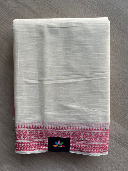 Contrast Border Cotton Saree -27050