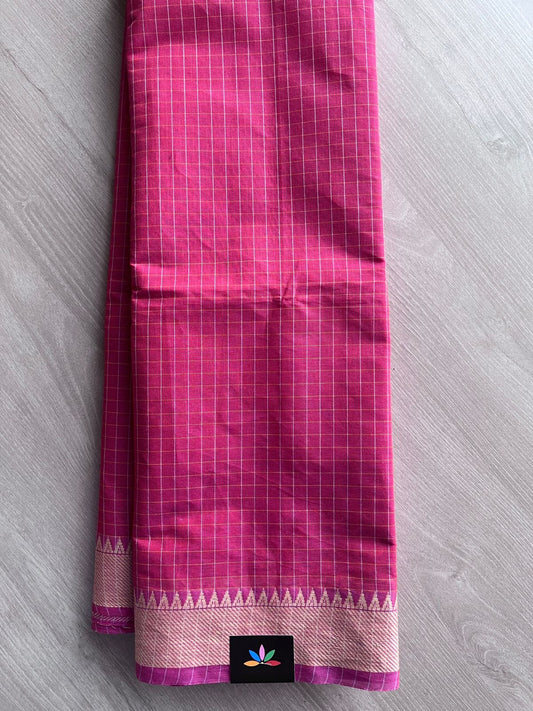 Contrast Border Cotton Saree -27036