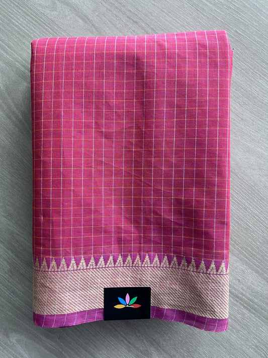 Contrast Border Cotton Saree -27036