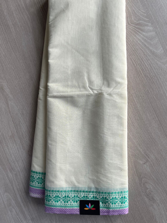 Contrast Border Cotton Saree -27037