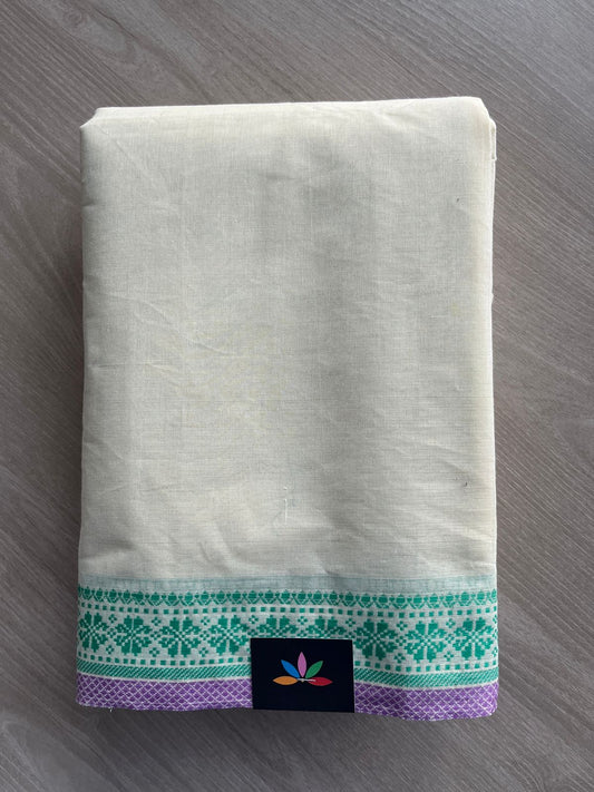 Contrast Border Cotton Saree -27037