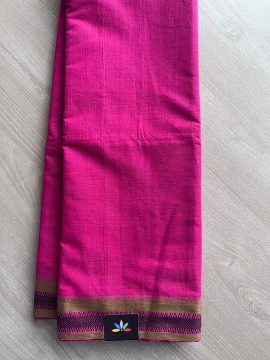 Contrast Border Cotton Saree -27040