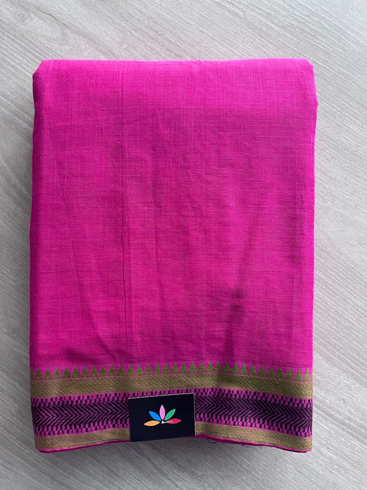 Contrast Border Cotton Saree -27040