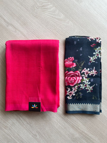 Handloom Mangalagiri Silk Cotton Saree with Digital Printed Blouse Fabric -27061