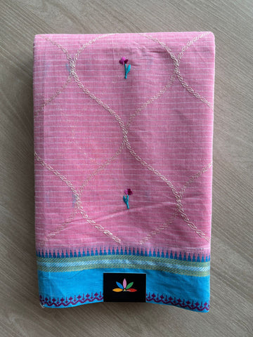 Machine Embroidered Cotton Saree- 27070