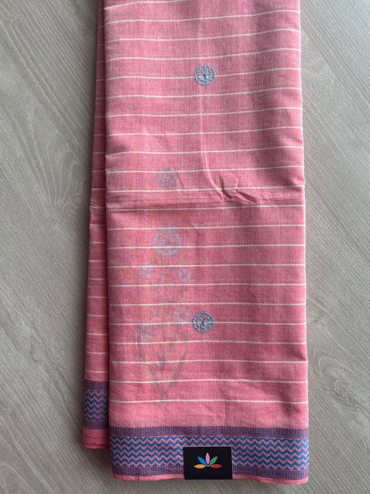 Machine Embroidered Cotton Saree- 27073