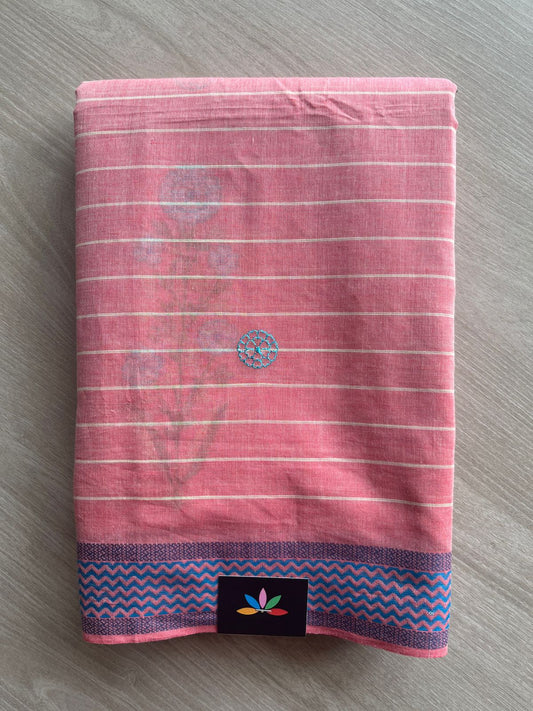 Machine Embroidered Cotton Saree- 27073