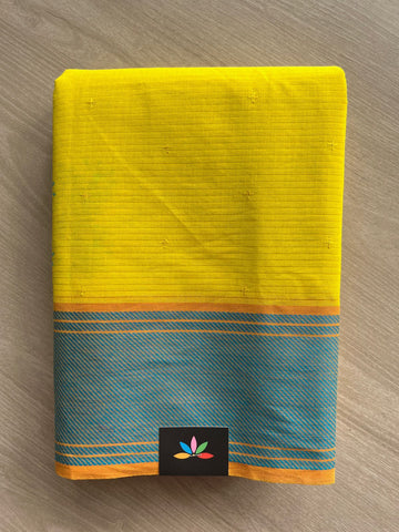 Machine Embroidered Cotton Saree- 27075