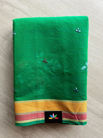 Machine Embroidered Cotton Saree- 27077