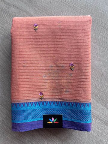Machine Embroidered Cotton Saree- 27081