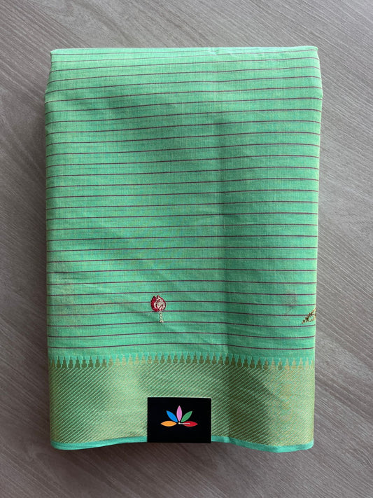 Machine Embroidered Cotton Saree- 27090