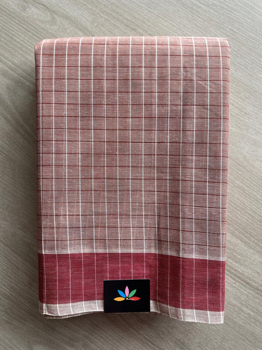 Checked Cotton Saree -27139