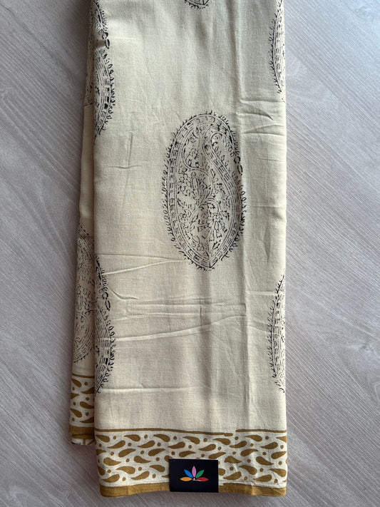 Handblock Printed Mul Cotton Saree-27192-27194