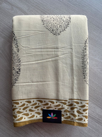 Handblock Printed Mul Cotton Saree-27192-27194