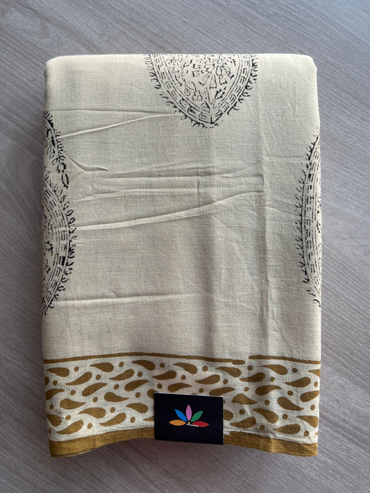 Handblock Printed Mul Cotton Saree-27192-27194