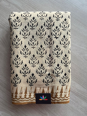 Handblock Printed Mul Cotton Saree-27198-27200