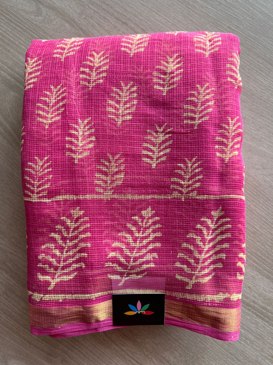 Handblock Printed Kota Doria Saree -27262