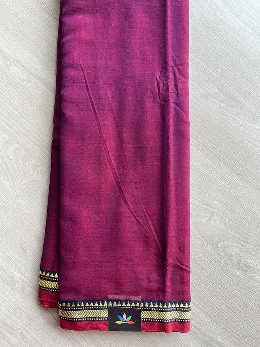 Small Border Narayanpet Mercerized Cotton Saree -27264-27265