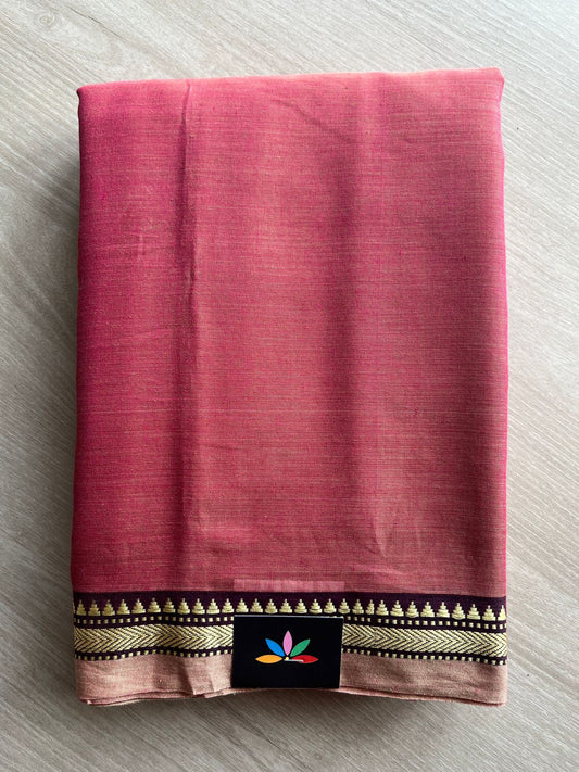 Small Border Narayanpet Mercerized Cotton Saree -27269