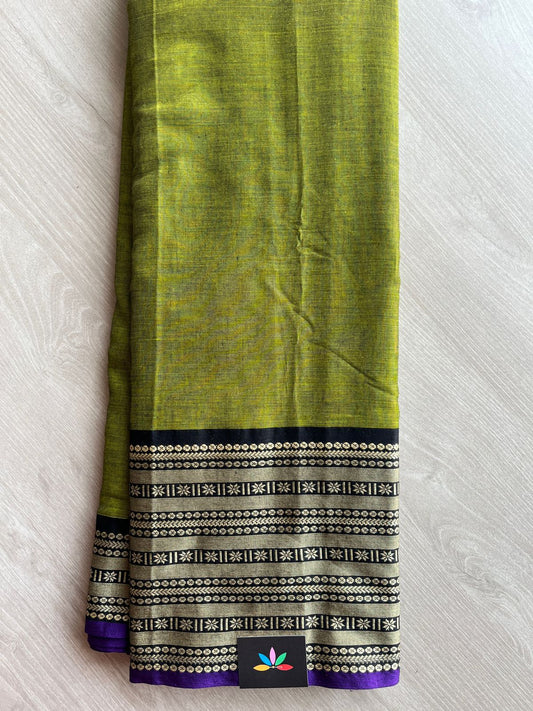 Long Border Narayanpet Mercerized Cotton Saree -27275