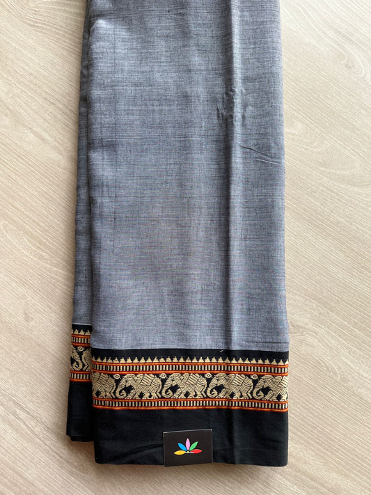 Elephant Border Narayanpet Mercerized Cotton Saree -27277