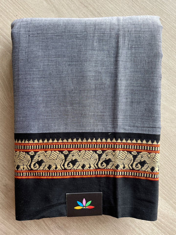 Elephant Border Narayanpet Mercerized Cotton Saree -27277