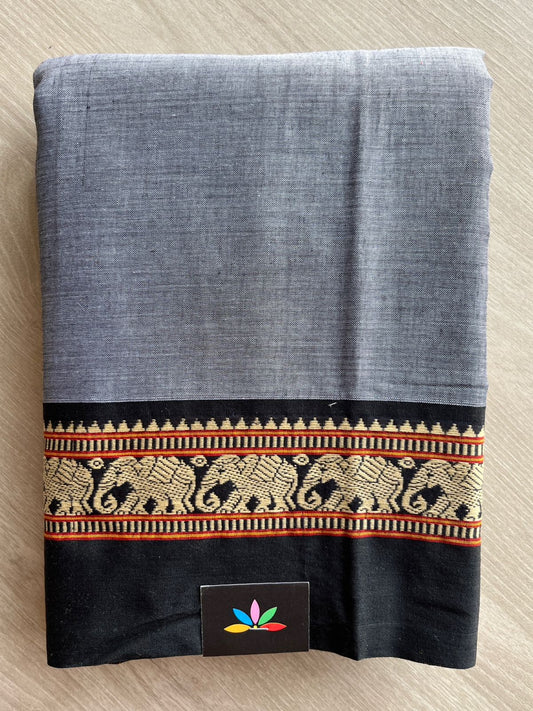 Elephant Border Narayanpet Mercerized Cotton Saree -27277