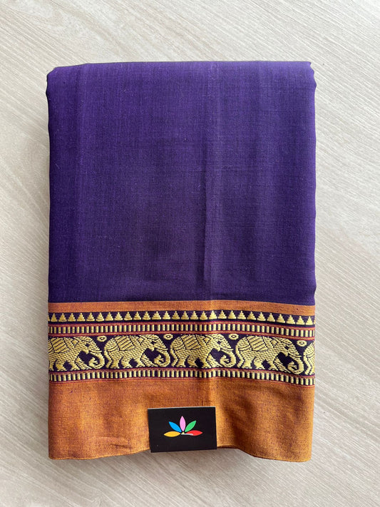 Elephant Border Narayanpet Mercerized Cotton Saree -27278